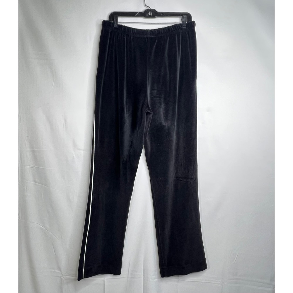Vtg Christian Dior Monsieur Black Velour Track Pants Mens L Side Stripe Jogger